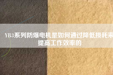 YB3系列防爆電機(jī)是如何通過(guò)降低損耗來(lái)提高工作效率的